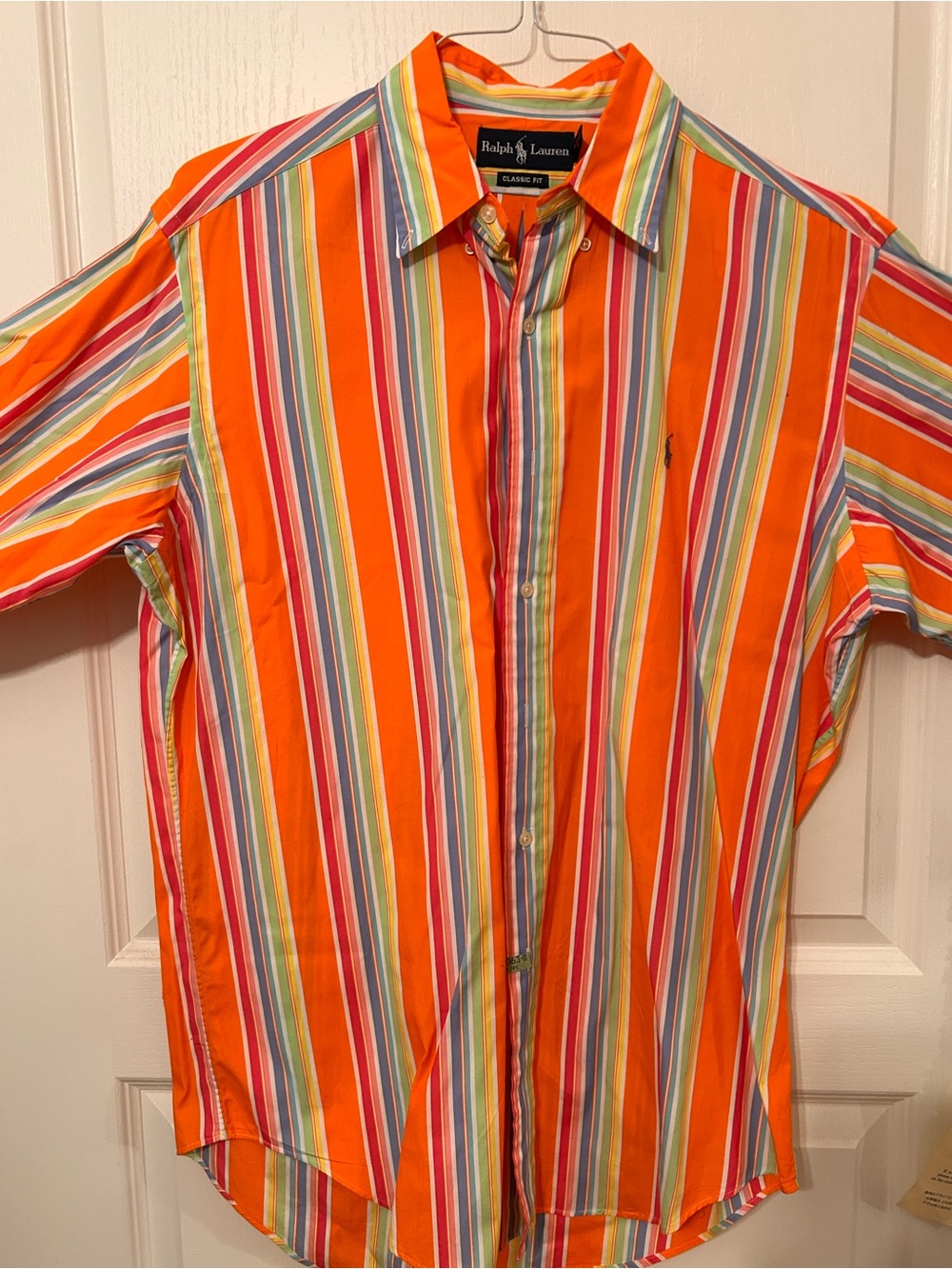 Ralph Lauren Orange Multi-Stripe Button-Down Shirt